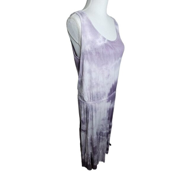Beach Break Maxi Dress Tiered Purple Tie Dye Summer Swim Cover Sun Womens Small - Picture 1 of 9